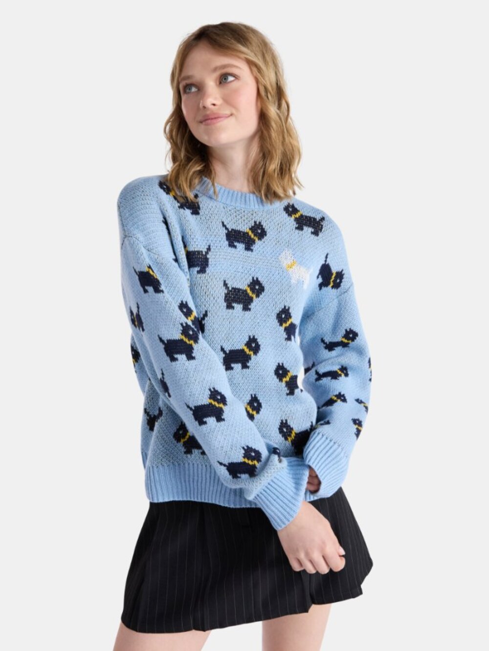No Boundaries Stranger Things Scottie Dog Sweater MEDIUM 8-10 NWT
